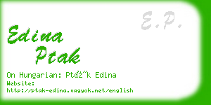 edina ptak business card